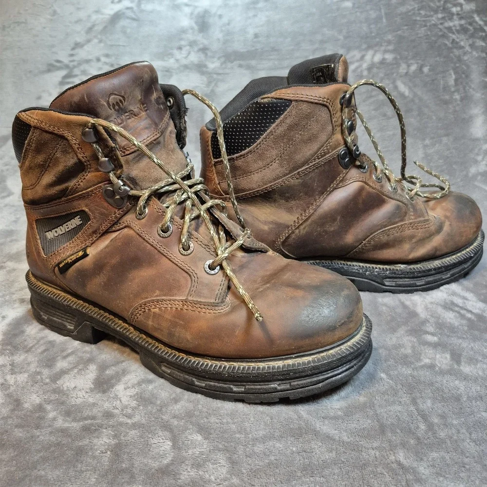 Wolverine Boots Mens 12 Brown Leather Hellcat UltraSpring Waterproof 6